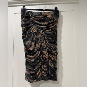 Current Air Brown and Cream Ruched Dress